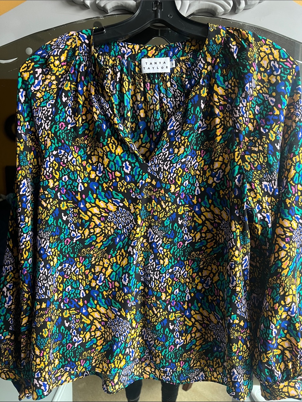 Tanya Taylor Multicolored V-Neck Printed Blouse